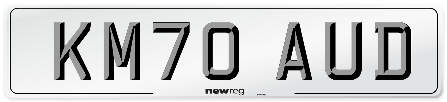 KM70 AUD Number Plate from New Reg